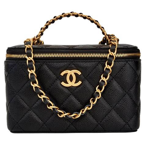 chanel quilted vanity bag|chanel vanity bag with handle.